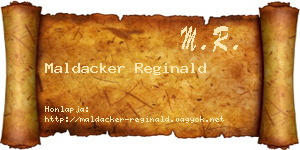 Maldacker Reginald névjegykártya